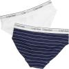 imageCalvin Klein Girls Modern Cotton Bikini MultipackRib 2 Pack  Ck Navy Stripe  Classic White