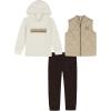 imageCalvin Klein babyboys 3 Pc Puff Vest SetCrockeryFarina HeatherBrown Cork