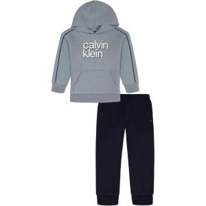 imageCalvin Klein Baby Boys 2 Pc Hooded Jogger SetFlintstoneNavy Blazer