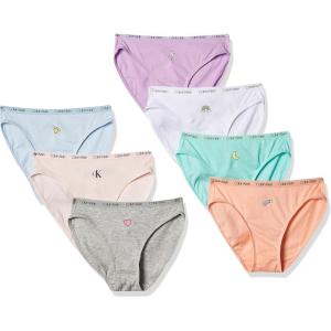 imageCalvin Klein Girls Cotton Underwear Bikini Panties 7 PackFun Icons