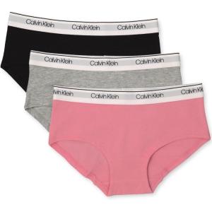 imageCalvin Klein Girls Modern Cotton Hipster Underwear MultipackSachet PinkHeather GreyBlack