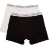 imageCalvin Klein Boys 2 Pack Boxer Briefs  Premium Cotton Comfort2 Pack  Black With Classic Logo Band  White With Classic Logo Band