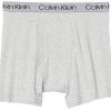 imageCalvin Klein Boys 2 Pack Boxer Briefs  Premium Cotton ComfortBlue Outline CamoHeather Gray