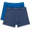 imageCalvin Klein Boys 2 Pack Boxer Briefs  Premium Cotton ComfortCk Letters BlueCobalt Sapphire