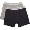imageCalvin Klein Boys 2 Pack Boxer Briefs  Premium Cotton ComfortHeather Navy BlueHeather Grey
