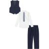 imageCalvin Klein Boys 4Piece Formal Suit Set Vest Pants Collared Dress Shirt and TieBatik Blue