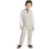 imageCalvin Klein Boys 4Piece Formal Suit Set Vest Pants Collared Dress Shirt and TieCreamPurple
