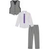 imageCalvin Klein Boys 4Piece Formal Suit Set Vest Pants Collared Dress Shirt and TieSterling