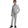 imageCalvin Klein Boys Flat BiStretch Dress Pant Straight Leg Fit Belt Loops ampamp Front PocketsSilver Metal