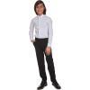 imageCalvin Klein Boys Long Sleeve Patterned Dress Shirt ButtonDown Style with Cuffs ampamp Shirttail HemLogo White
