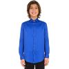 imageCalvin Klein Boys Long Sleeve Sateen Dress Shirt ButtonDown Style with Cuffs ampamp Shirttail HemDark Blue