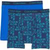 imageCalvin Klein Boys 2 Pack Boxer Briefs  Premium Cotton ComfortBlue Streak Black IrisBlack Iris Black Logo