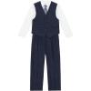 imageCalvin Klein Boys 4Piece Formal Suit Set Vest Pants Collared Dress Shirt and TieBatik Blue