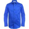 imageCalvin Klein Boys Long Sleeve Sateen Dress Shirt ButtonDown Style with Cuffs ampamp Shirttail HemDark Blue