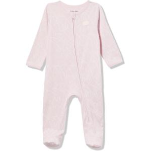 imageCalvin Klein Baby Girls Footed CoverallPale LilacEgret