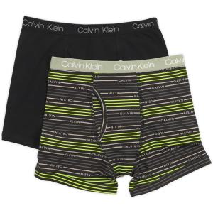 imageCalvin Klein Boys 2 Pack Boxer Briefs  Premium Cotton ComfortBlackBlack Multi Stripe