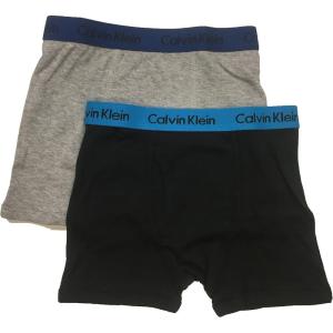 imageCalvin Klein Boys 2 Pack Boxer Briefs  Premium Cotton ComfortBlackHeather Grey