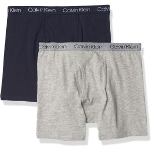 imageCalvin Klein Boys 2 Pack Boxer Briefs  Premium Cotton ComfortBlk IrisHgray