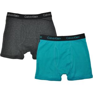 imageCalvin Klein Boys 2 Pack Boxer Briefs  Premium Cotton ComfortCharcoalBlackTeal