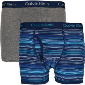 imageCalvin Klein Boys 2 Pack Boxer Briefs  Premium Cotton ComfortDark Blue Stripe