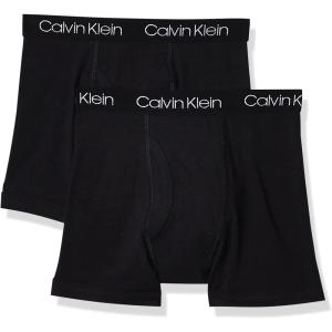 imageCalvin Klein Boys 2 Pack Boxer Briefs  Premium Cotton ComfortHeather GreyBlack