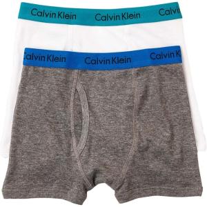imageCalvin Klein Boys 2 Pack Boxer Briefs  Premium Cotton ComfortWhiteDark Grey