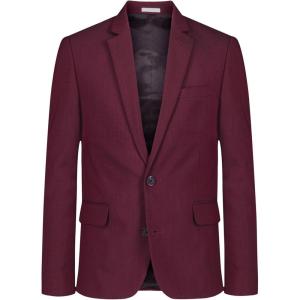 imageCalvin Klein Boys Blazer Suit Jacket 2 Single Breasted Closure Buttoned Cuffs ampamp Front Flap PocketsDark Red