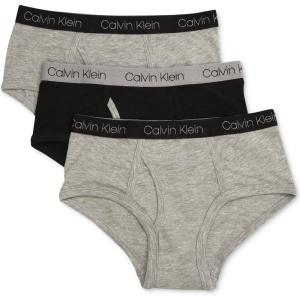 imageCalvin Klein Boys Little Modern Cotton Assorted Briefs Underwear 3 PackBlackHeather GreyHeather Grey