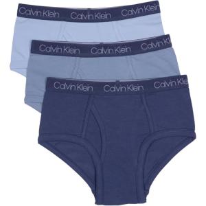 imageCalvin Klein Boys Little Modern Cotton Assorted Briefs Underwear 3 PackBlue IndigoAshley BlueSkyway