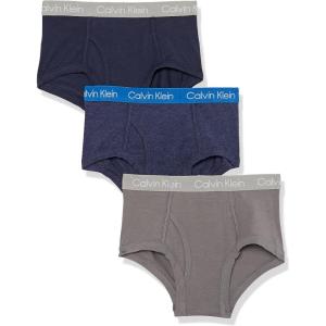 imageCalvin Klein Boys Little Modern Cotton Assorted Briefs Underwear 3 PackBlueCstlBlack