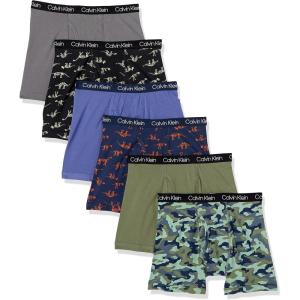 imageCalvin Klein Boys Underwear Cotton Boxer Brief 6 PackDinoCamo