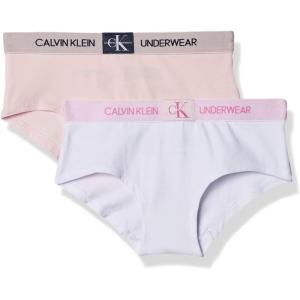 imageCalvin Klein Girls Modern Cotton Hipster Panty Underwear 2 PackCrystal Pink  Classic White  2 Pack