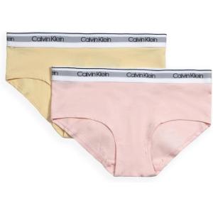 imageCalvin Klein Girls Modern Cotton Hipster Panty Underwear 2 PackCrystal Pink  Nude