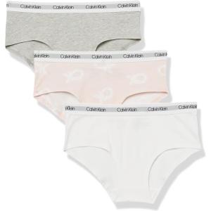 imageCalvin Klein Girls Modern Cotton Hipster UnderwearPink Logo TiedyeHeather GreyWhite