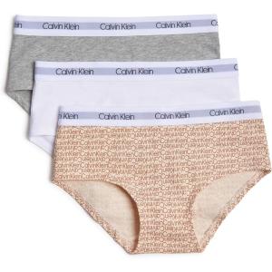 imageCalvin Klein Girls Modern Cotton Hipster UnderwearSandWhiteHeather Gray