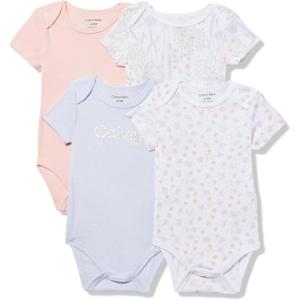 imageCalvin Klein babygirls 4 Pack BodysuitHalogen BlueRoseWhite