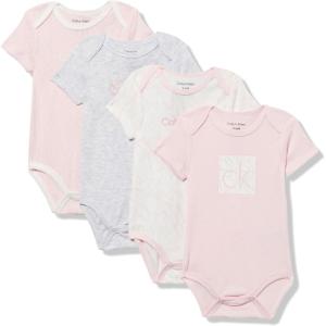 imageCalvin Klein babygirls 4 Pack BodysuitSilver HeatherShrinking VioletPale Lilac