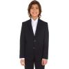 imageCalvin Klein Boys BiStretch Blazer Suit Jacket 2Button Single Breasted Closure Buttoned Cuffs ampamp Front Flap PocketsNavy