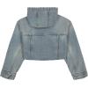 imageCalvin Klein Girls Hooded Denim Jean Jacket Button Closure Casual StyleLight Vintage Tint