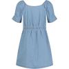 imageCalvin Klein Girls Short Sleeve Lightweight Chambray Denim Shirt DressChambraySquare Neck