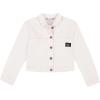 imageCalvin Klein Girls Basic Jean Jacket Stretch Denim with Button Closure Casual StyleOrchid Tint