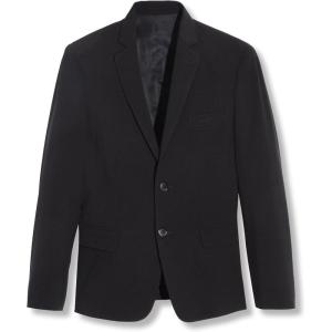 imageCalvin Klein Boys BiStretch Blazer Suit Jacket 2Button Single Breasted Closure Buttoned Cuffs ampamp Front Flap PocketsBlack Infinite