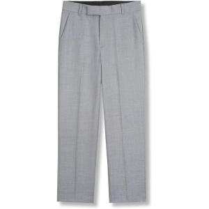 imageCalvin Klein Boys Flat Suit Dress Pant Straight Leg Fit ampamp Hemmed Bottom Belt Loops ampamp Functional Front PocketsLight Grey