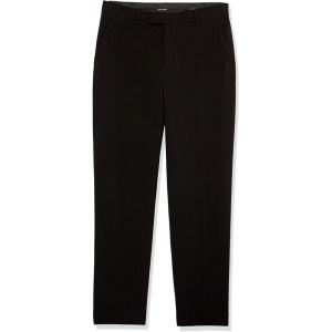imageCalvin Klein Boys Flat Suit Dress Pant Straight Leg Fit ampamp Hemmed Bottom Belt Loops ampamp Functional Front PocketsSatin Black
