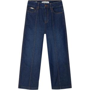 imageCalvin Klein Girls 5Pocket Seamed Wide Leg Denim Jean Zipper Fly ampamp Button ClosureVintage Dark Wash