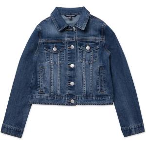 imageCalvin Klein Girls Basic Jean Jacket Stretch Denim with Button Closure Casual StyleAuthentic