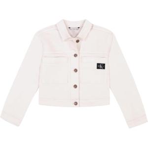 imageCalvin Klein Girls Basic Jean Jacket Stretch Denim with Button Closure Casual StyleOrchid Tint