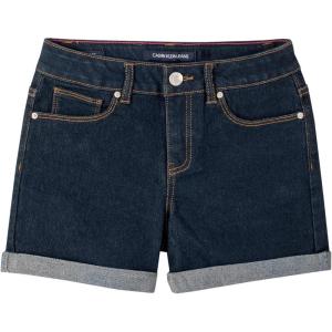 imageCalvin Klein Girls Boyfriend Fit Stretch Denim Jean ShortsDark RinseCuff