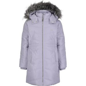 imageCalvin Klein Girls Hooded Winter Puffer Jacket FullLength Heavyweight Coat with Fleece LiningAerial Cosmic Sky