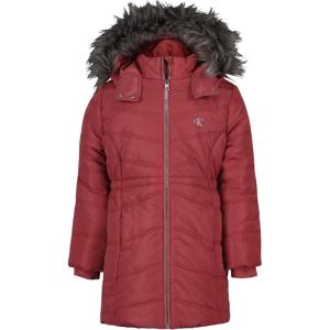 imageCalvin Klein Girls Hooded Winter Puffer Jacket FullLength Heavyweight Coat with Fleece LiningAerial Mauvewood